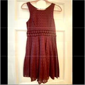 Free People Burgundy Floral Lace Dress Size 2